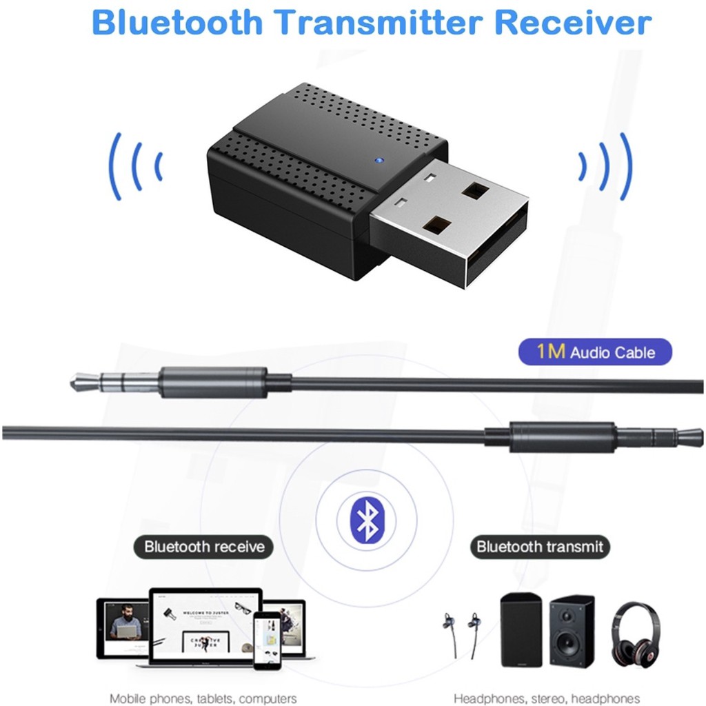 USB kết nối Bluetooth 5.0 với jack 3.5mm