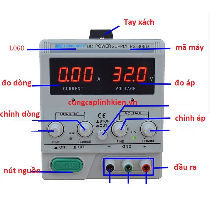 Bộ cấp nguồn 0-30V 5A Long Wei PS-305DM