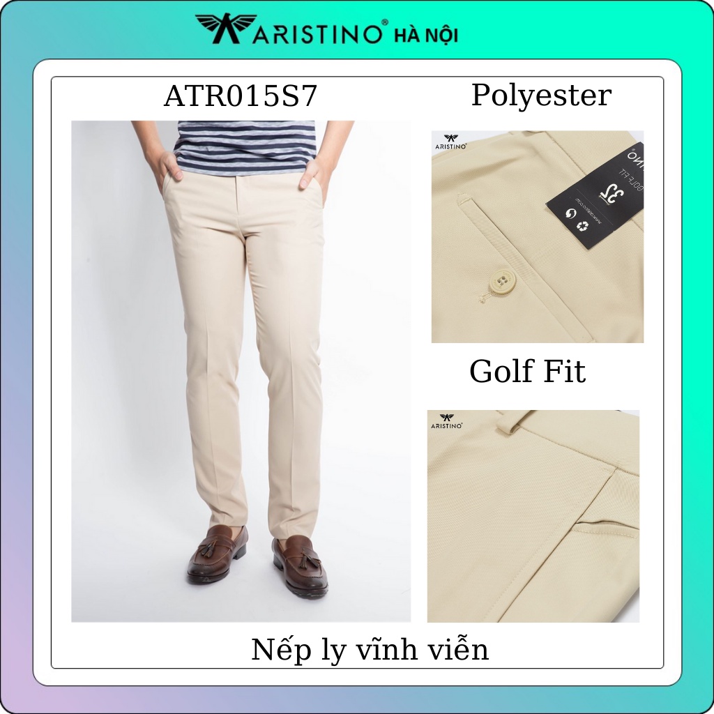 Quần âu nam Aristino dòng cao cấp vải mịn đẹp nếp ly vĩnh viễn  ATR015S7