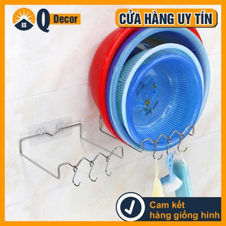 Kệ để thau rổ inox dán tường, giá treo thau _Qdecor