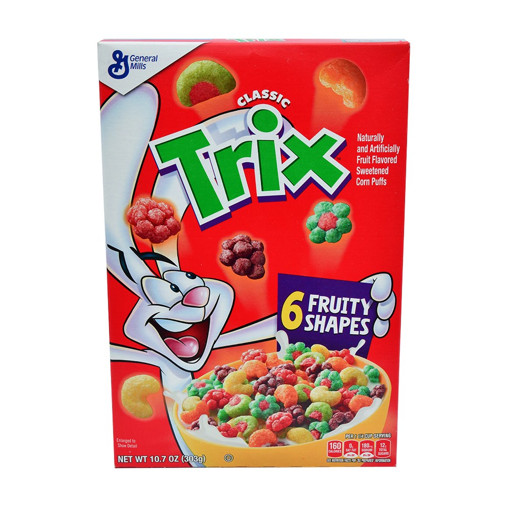 Bánh ngũ cốc ăn sáng hình thù trái cây 6 fruity shapes GENERAL MILLS TRIX của Mỹ 303g- HSD 07.2023