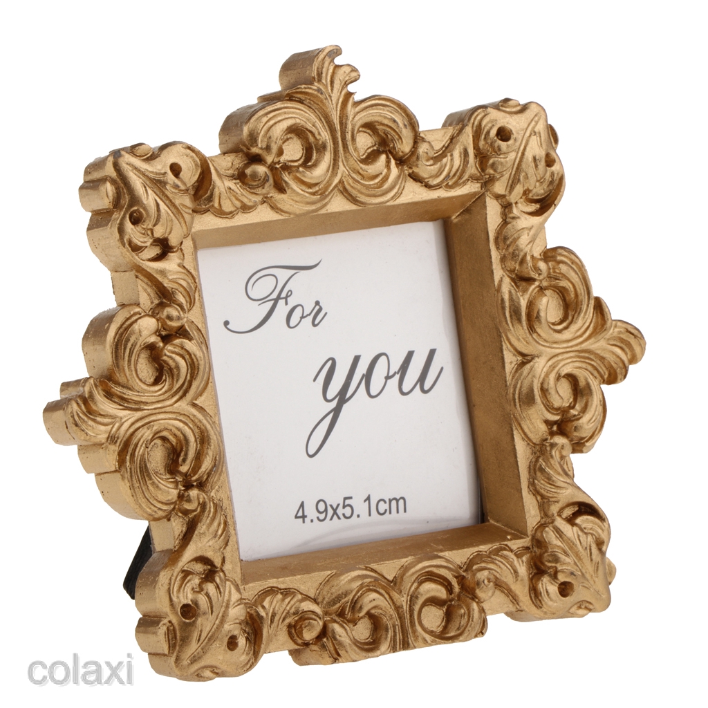 Novelty Vintage Gold Resin Picture Photo Frame Birthday Party Table Place Card Home Table Decorations 9 x 10cm