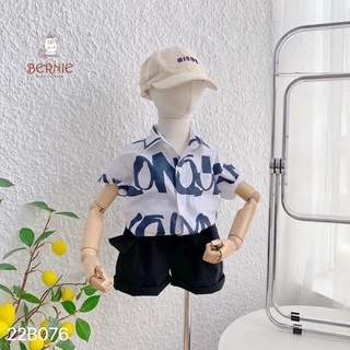 Set bộ sơ mi chữ cộc tay cho bé trai 9-21kg