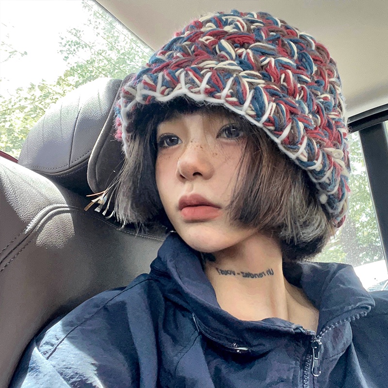 Mũ đan dệt MG STUDIO thiết kế phối nhiều màu thời trang