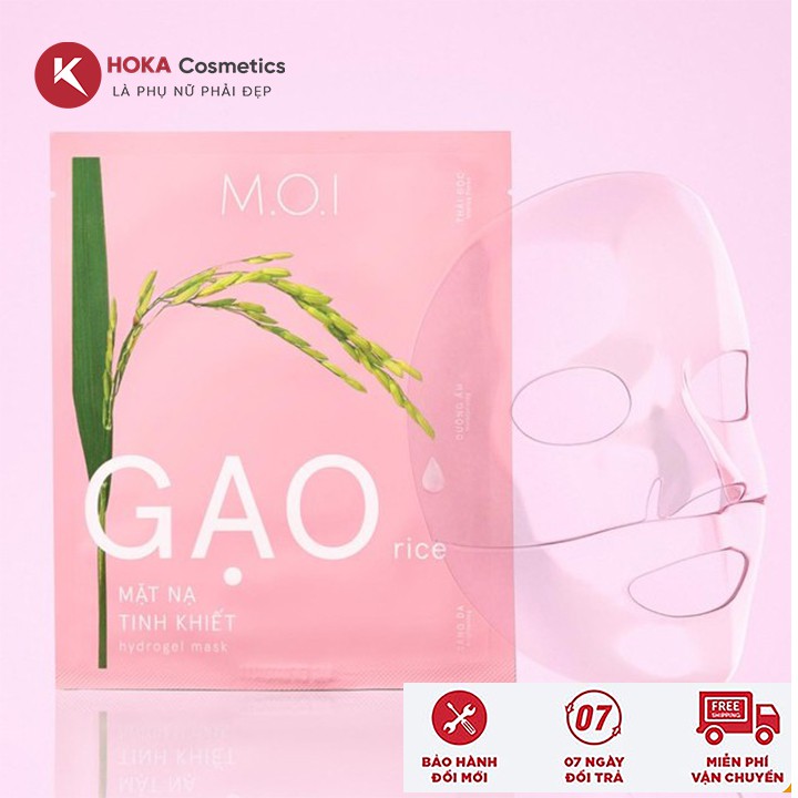 MẶT NẠ GẠO TINH KHIẾT Mặt Nạ Hồ Ngọc hà Hộp 3 Miếng Mặt Nạ MOI Cosmetics/ Mặt Nạ Giấy