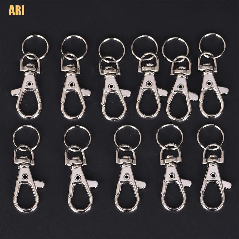 [VI] Set 10 Móc Khóa Tôm Hùm Bạc Có Thể Xoay Vòng Dùng Làm Quà Tặng Túi Xách