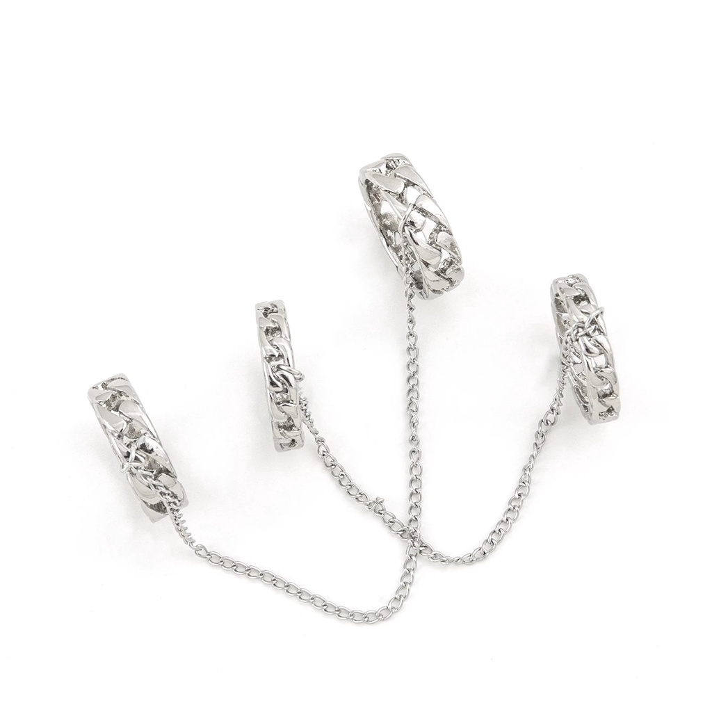 Nhẫn đeo ngón tay hai lớp có thể điều chỉnh màu sắc thời trang sành điệu cho cả nam và nữ