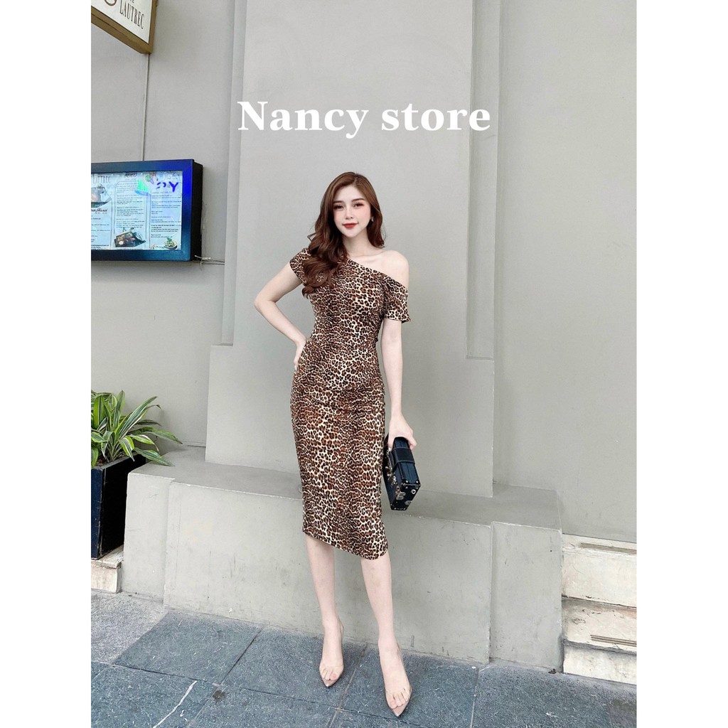 váy body họa tiết báo trễ vai Nancy A51 | BigBuy360 - bigbuy360.vn