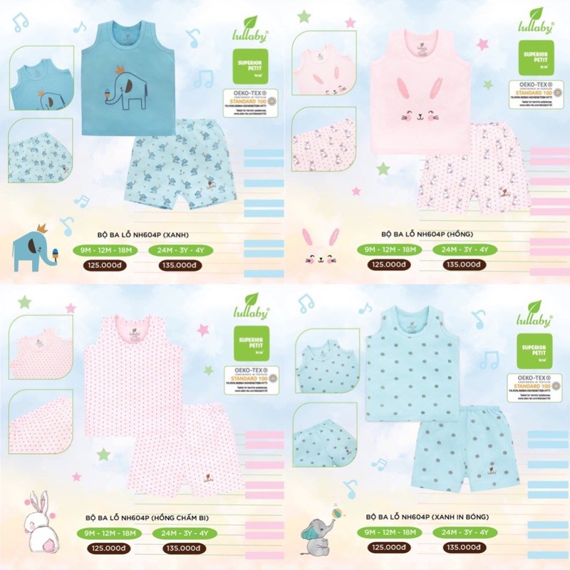 ❌LULLABY SALE❌ BỘ BA LỖ CHO BÉ MÃ NH604P