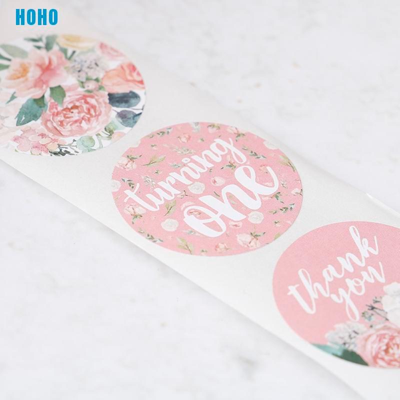 Cuộn 500 Nhãn Dán Họa Tiết Chữ Thank You Thiết Kế Độc Đáo Trang Trí Đa Dụng