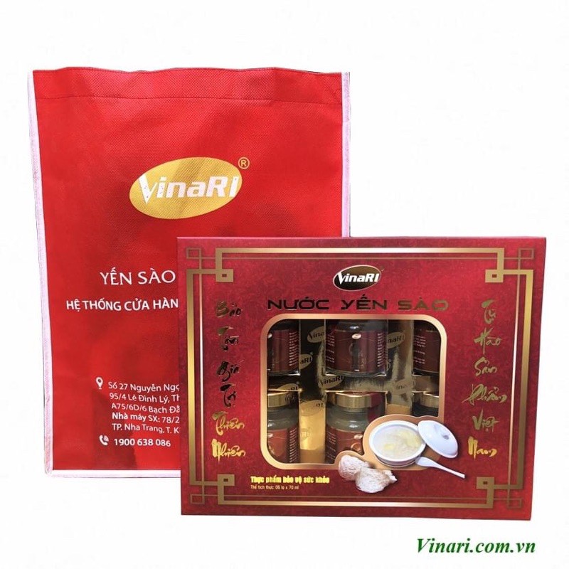 [100% yến đảo Khánh Hòa] Nước Yến Sào 1 hộp 6 lọ VINARI - Đặc sản Tiến Vua - Yến Sào Khánh Hòa Yến Sào Nha Trang