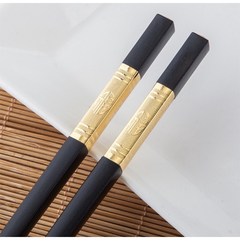 Bộ 10 Đôi Đũa Nhựa Mạ Vàng Cao Cấp Sang Trọng - D09