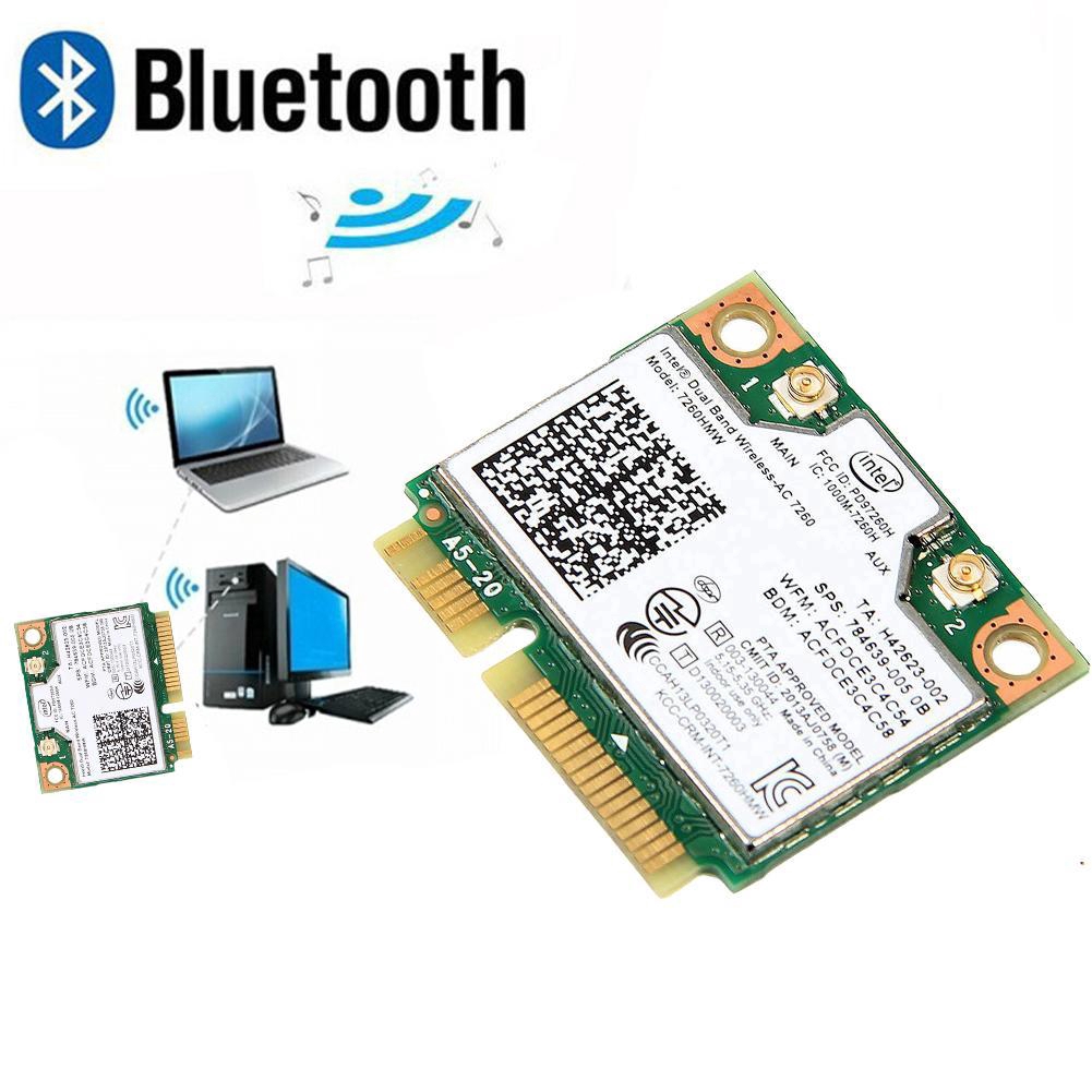 Dual Band Intel 7260 AC 7260HMW 867Mbps Wireless Wifi BT 4.0 Mini PCI-E 5G Card Wireless Network Card
