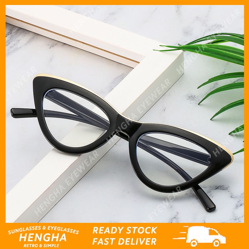 Mắt Kính Thời Trang Hình Mắt Mèo Chống Ánh Sáng Xanh Phong Cách Retro Phương Tây