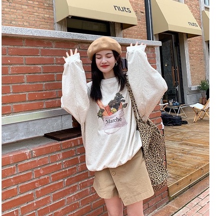 Áo Sweater Nỉ Nữ Form Rộng MARCHE Bánh Mỳ Form Rộng Ulzzang