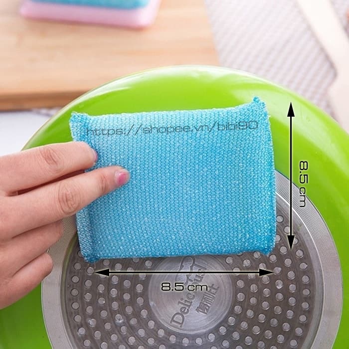 BỘ 4 miếng cọ xoong kim tuyến nhiều màu, rửa chén bát xanh vàng - Miếng bọt biển làm sạch xoong nồi