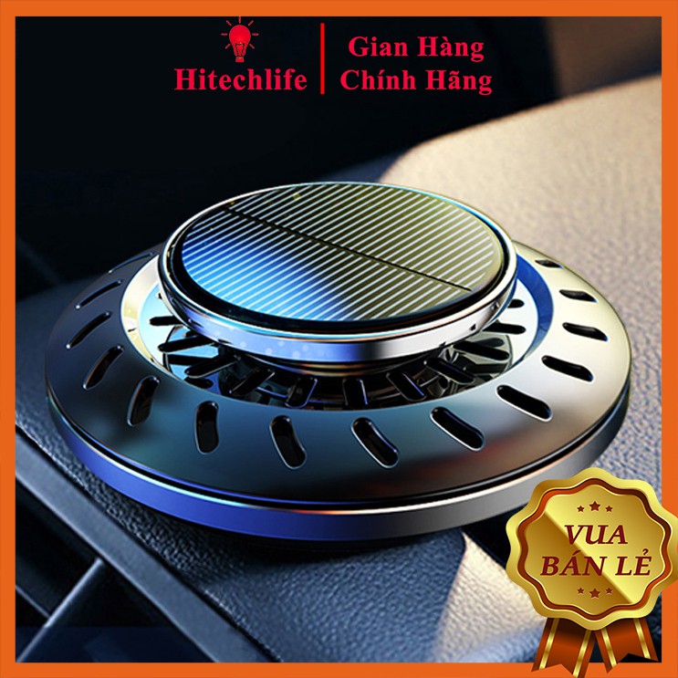 Nước Hoa Ô Tô Mini Đĩa Bay UFO Pin Năng Lượng Mặt Trời - Nước Hoa Xe Hơi Cao Cấp Hitechlife Tặng Lọ Tinh Dầu Thơm Gỗ Sồi