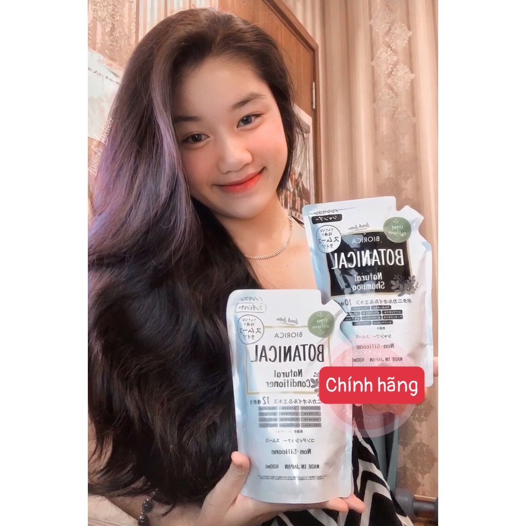 Dầu Gội Xả Hatomugi Botanical Táo Đen Siêu Phồng Tóc Phục Hồi Tóc Khô Xơ
