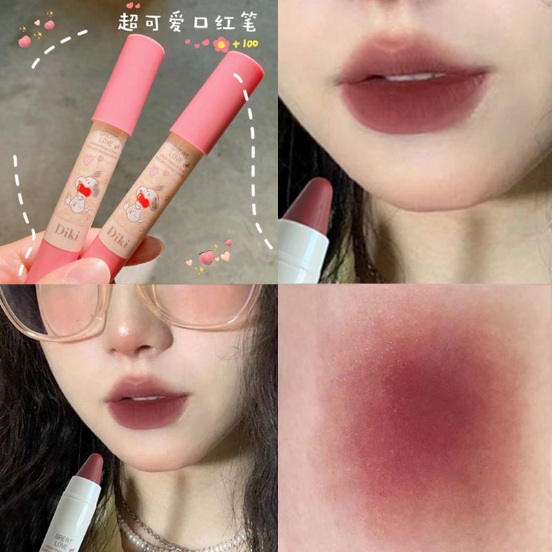 [Hàng mới về] Son môi DIKI hình bút chì màu lì lâu trôi không thấm nước in hình chú cún đáng yêu