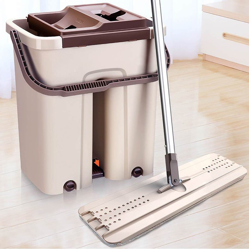 Cây Lau Nhà Tự Vắt 360 Độ Kèm Thùng Nhật (Tặng Kèm Miếng Lau) Lau Siêu Sạch Vắt Siêu Khô Vật Dụng Cần Thiết Của Mọi Nhà