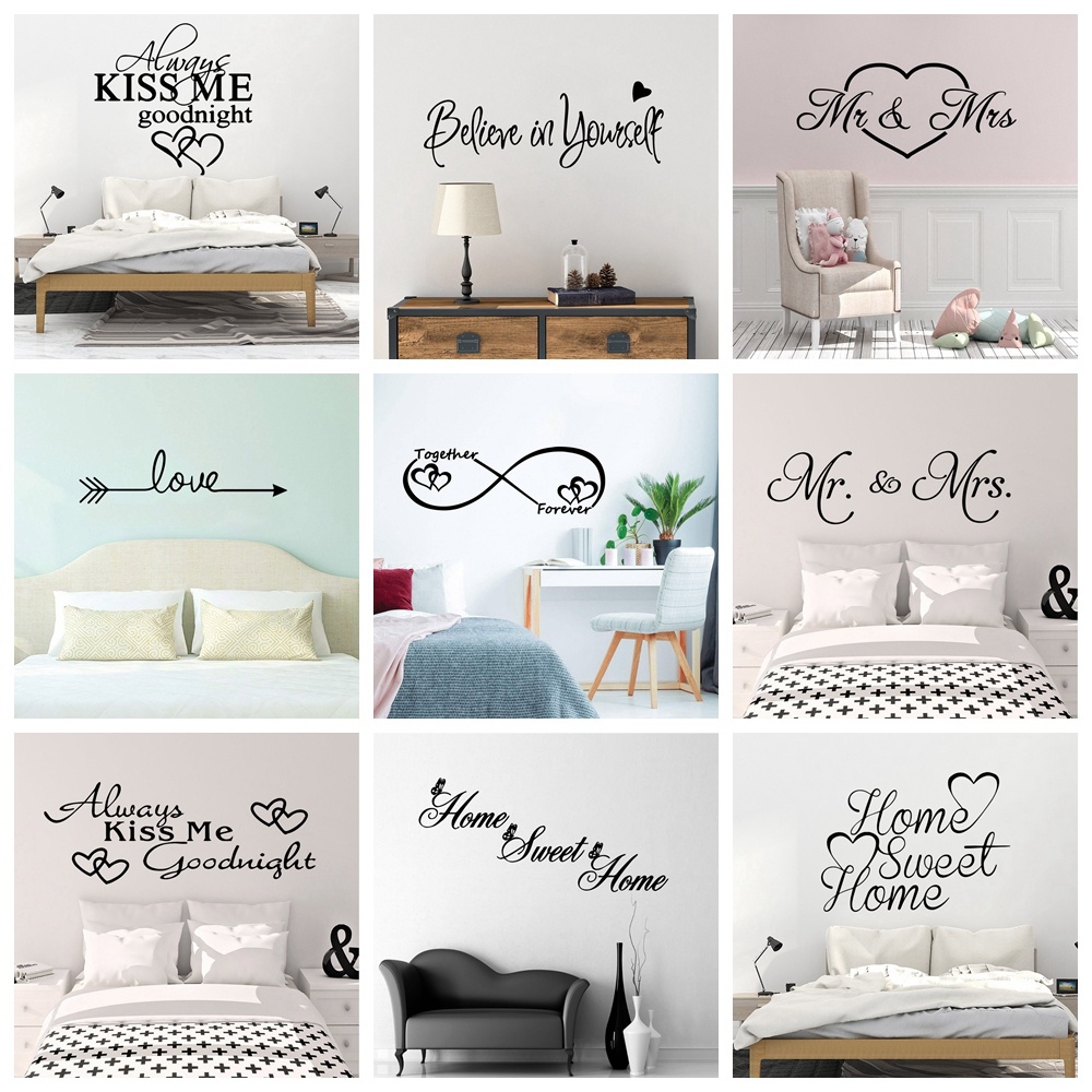 Sticker Dán Tường Họa Tiết Chữ Love Always Forever Dễ Thương Bắt Mắt