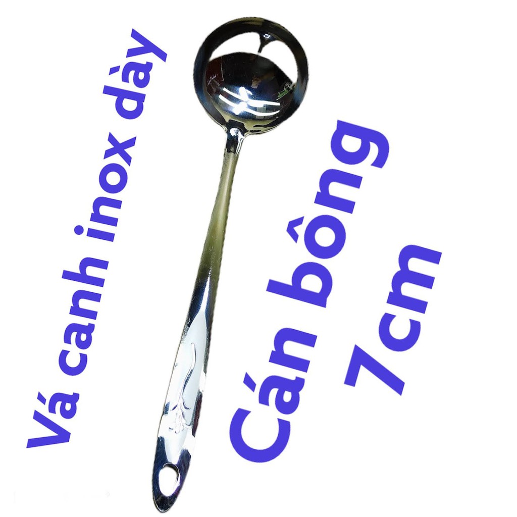 vá canh inox dày size 7cm cán bông