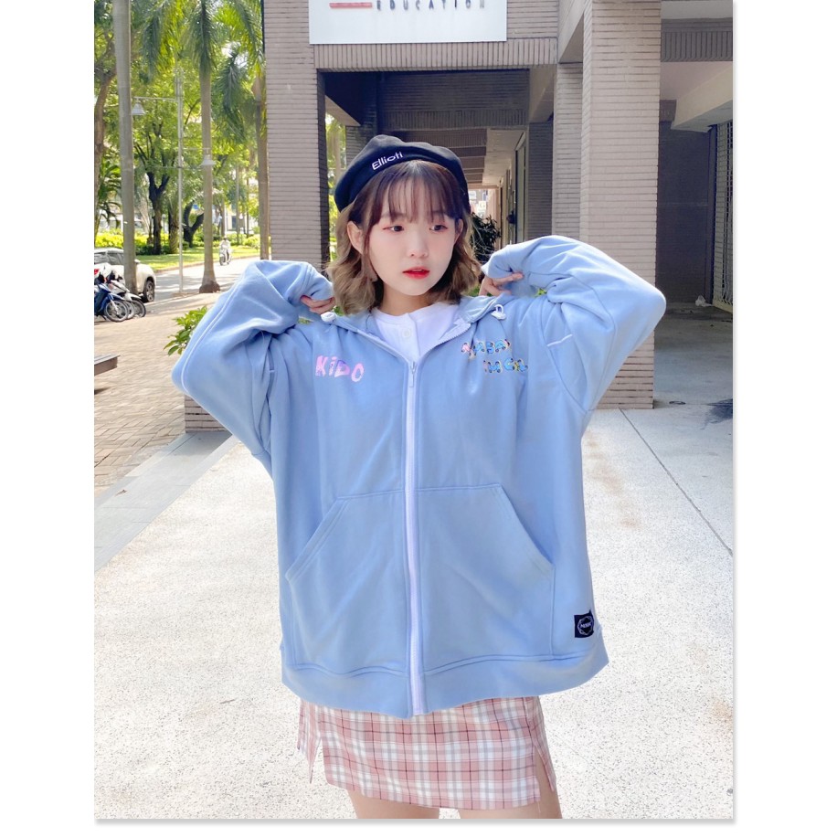 Áo khoác nỉ unisex nam nữ dây kéo from rộng phong cách Hàn Quốc mẫu hot giá rẻ