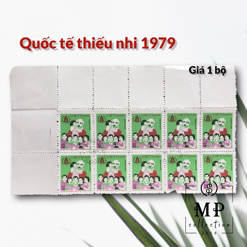 Bộ tem sưu tầm xưa Năm quốc tế thiếu nhi Việt Nam 1979 4 con.Có Mộc.