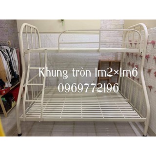 Giường tầng khung tròn 1m2x1m6x2m