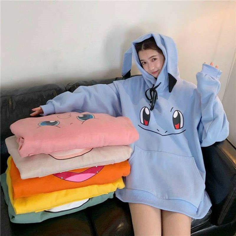 Áo Hoodie tai thỏ in hình ngộ nghĩnh