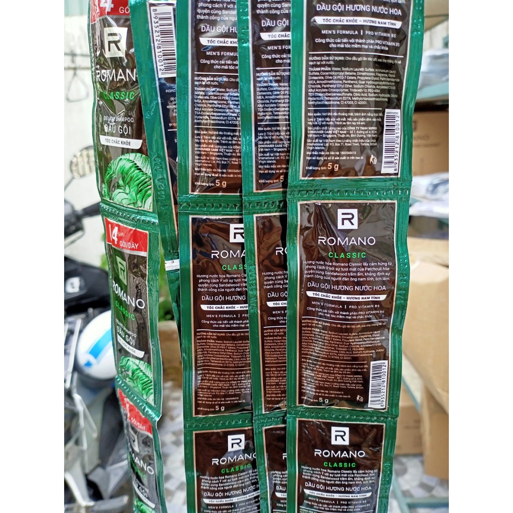 Set 50 gói dầu gội Romano 5g