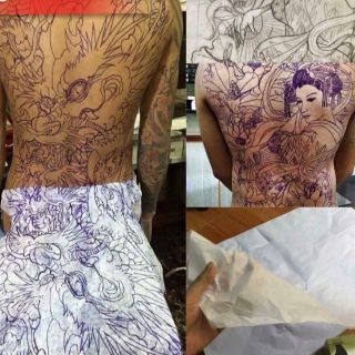 Set 24 tờ giấy scan hình xăm siêu mỏng