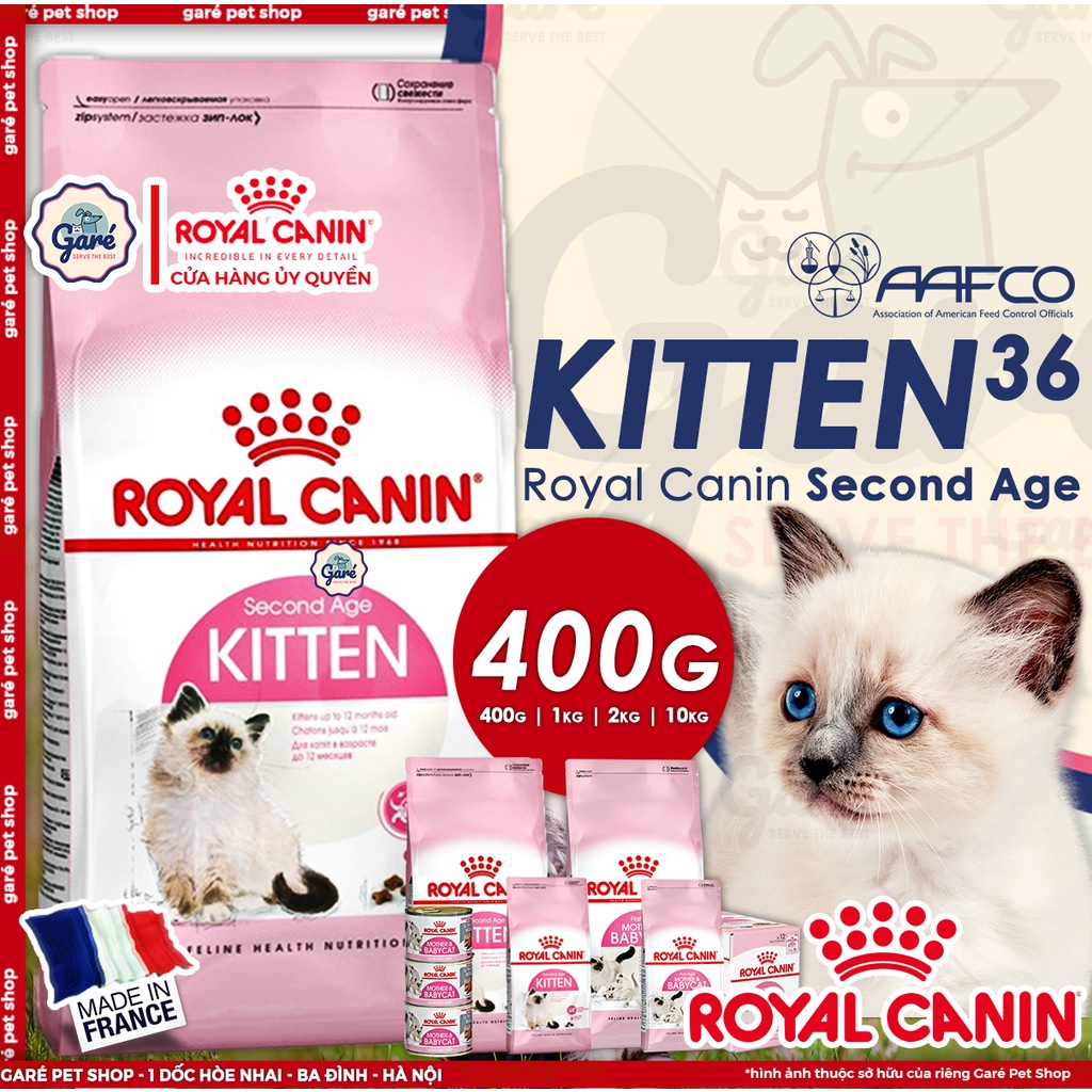 Hạt Kitten 36 Royal Canin Second Age dành cho Mèo con từ 4 - 12 tháng tuổi - ROYAL CANIN Kitten Garé Pet Shop