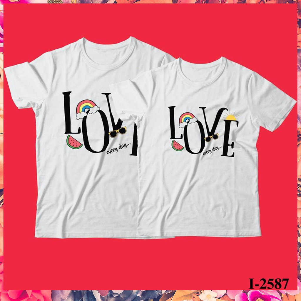 ✓I-2587 ÁO ĐÔI TÌNH NHÂN LOVE 👉Áo Thun Phông Chất Cotton Bán Chạy 👉Mẫu Áo Phông Đẹp 👉Xưởng Áo Thun Giá Sỉ ✨