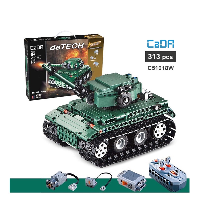 Đồ chơi lắp ráp technic mô hình Xe Tăng Tiger - CADA C51018W có điều khiển từ xa