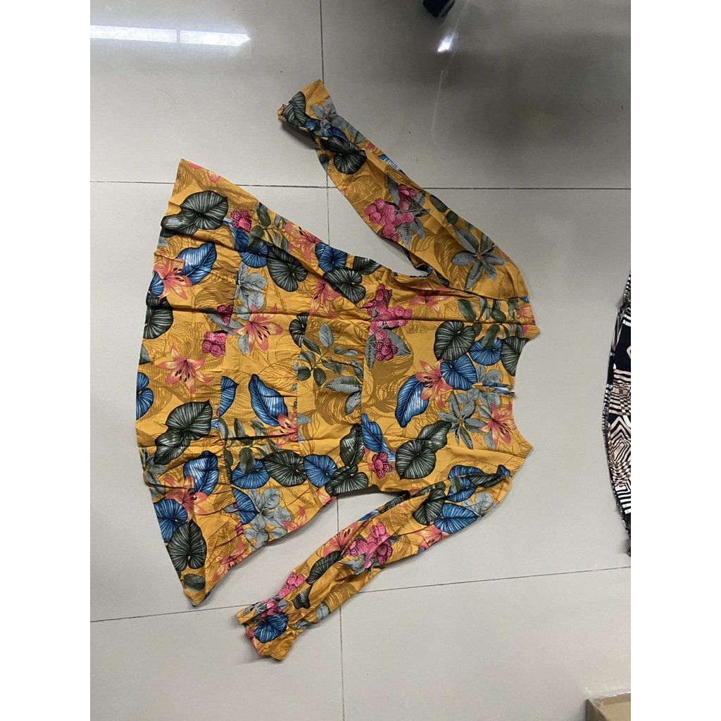 Áo kiểu ZANZEA dáng rộng tay dài cổ tròn lai nhún nếp in họa tiết đơn giản thời trang cho nữ