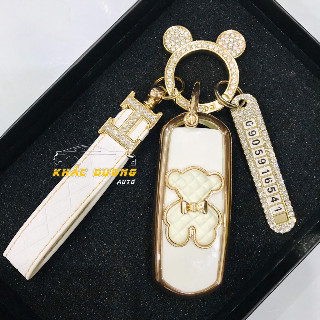 Ốp chìa khoá Mazda 2 3 6 CX5 CX8 TPU 3 nút đính đá nhân tạo cao cấp sang trọng