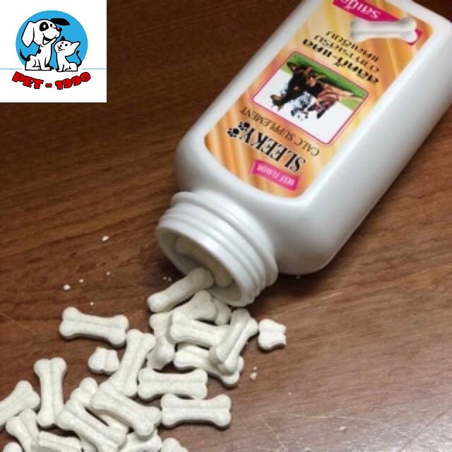 Viên Canxi Thái Sleeky - Viên Nhai Bổ Sung Canxi Cho Răng Và Xương Khớp Cho Chó Mèo Vị Bò, Gà