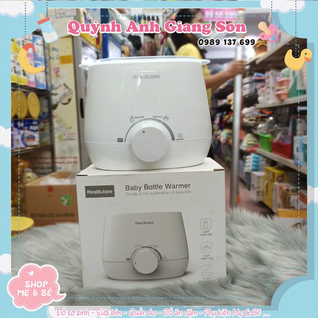 Máy Hâm Sữa Tiệt Trùng Đôi REALBUBEE, Tặng Gắp Chống Nóng Và Dụng Cụ Vệ Sinh Bình Sữa Của Hãng