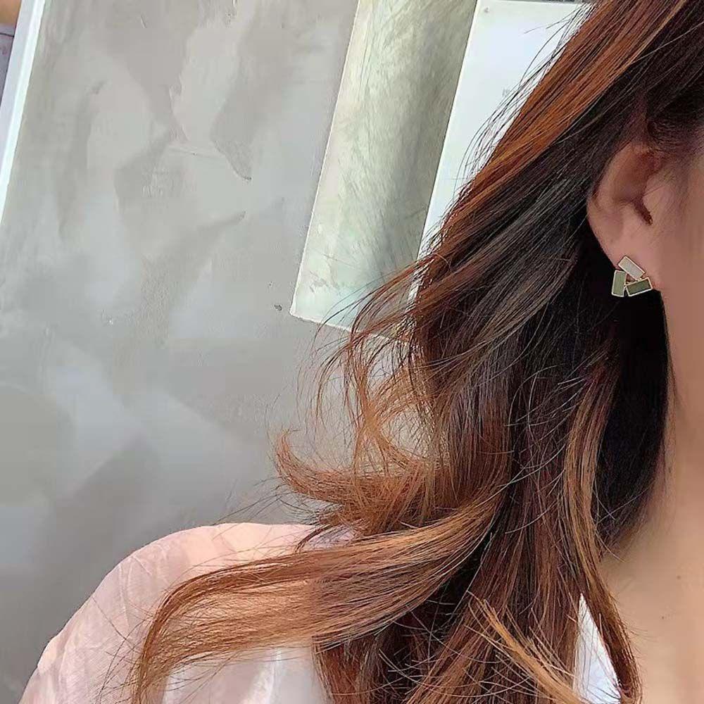 Bông Tai Hình Chữ Nhật Bằng Hợp Kim Thời Trang Dự Tiệc Cho Bạn Gái