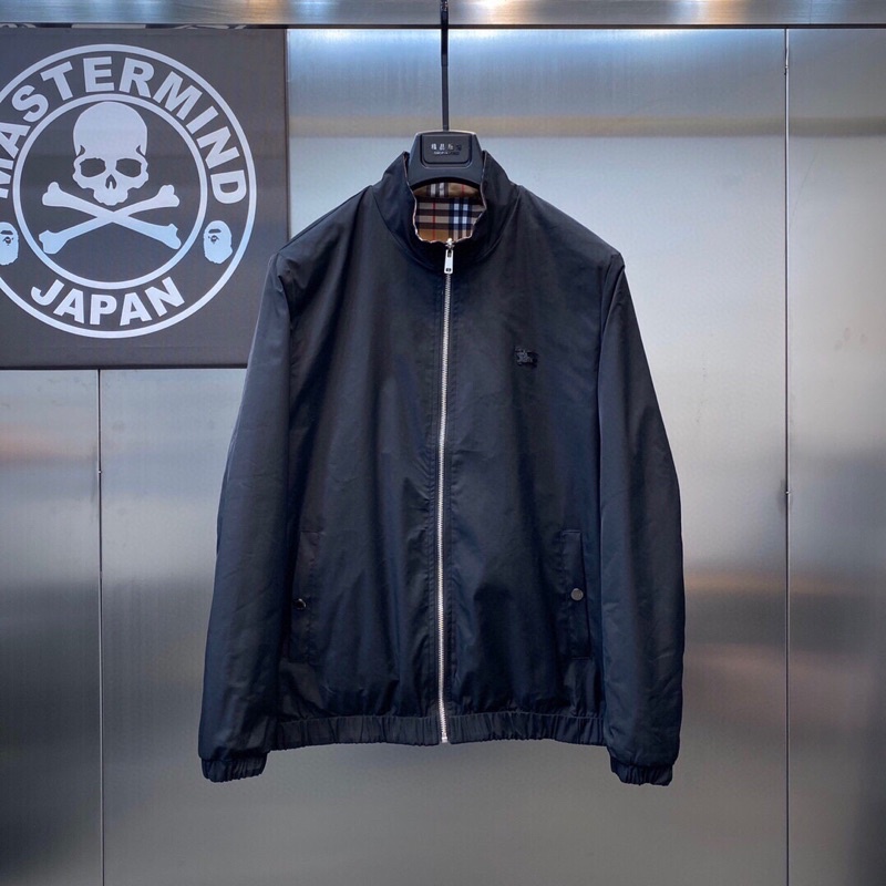 Áo khoác nam 2 mặt BURBERRY BBR khóa zip kim loại cao cấp