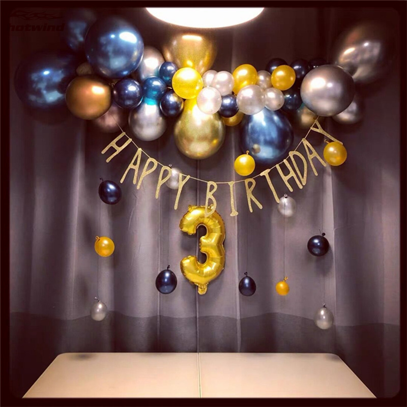 HW 40.64 cm Foil Birthday Balloons Air Helium Number Balloon Happy Birthday Party Decoration Figures Balloon
