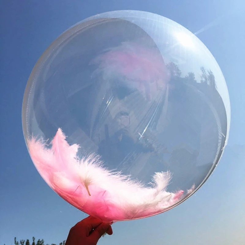 Bong Bóng Bơm Hơi Trong Suốt 10-24 inch Dùng Trang Trí Tiệc
