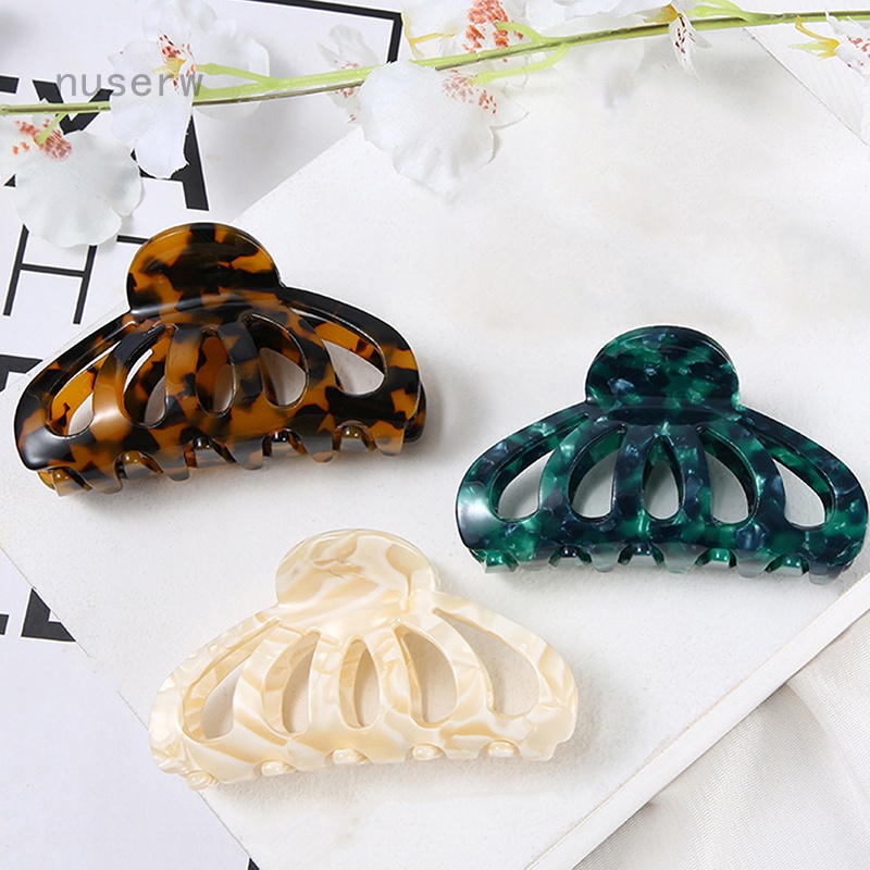 Kẹp tóc cỡ lớn họa tiết đồi mồi/da báo giữ cố định chắc chắn cho nữ tóc dày