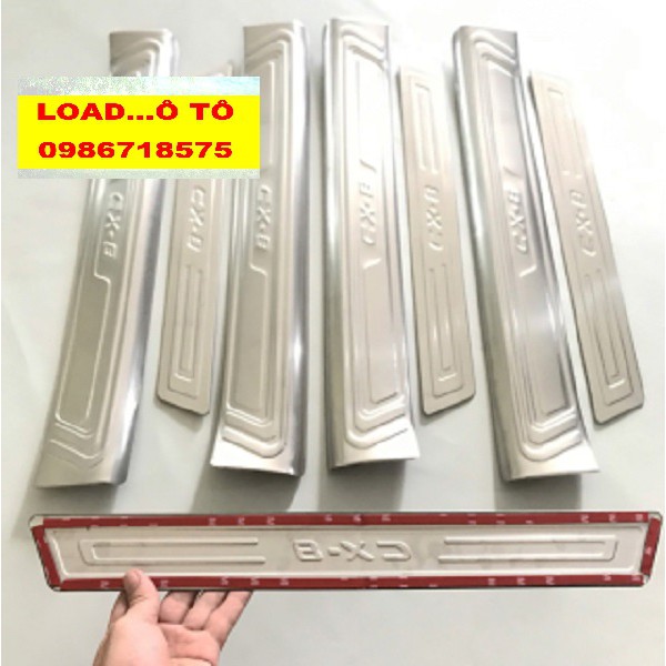 Ốp Bậc Cửa, Nẹp Bước Chân Trong Ngoài Xe Mazda CX8 2020-2021 Chất Liệu Inox Cao Cấp