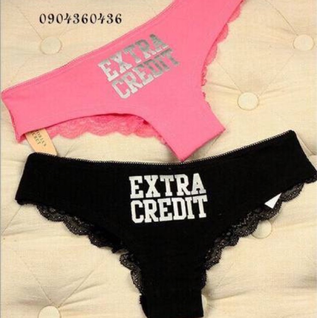 Quần lót/Quần Chip Pink Victoria's Secret - Mẫu Extra Hồng-Đen