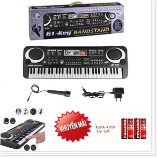 Đàn piano 61 phím kèm micro hàng đẹp cho bé ( tặng 4 pin AA-1.5V) quà tặng cho bé 2020