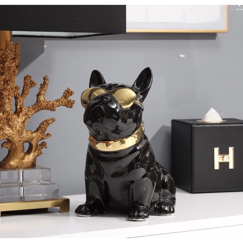 Hộp đựng khăn giấy hình chú chó đeo kính [Haza Home Decor]