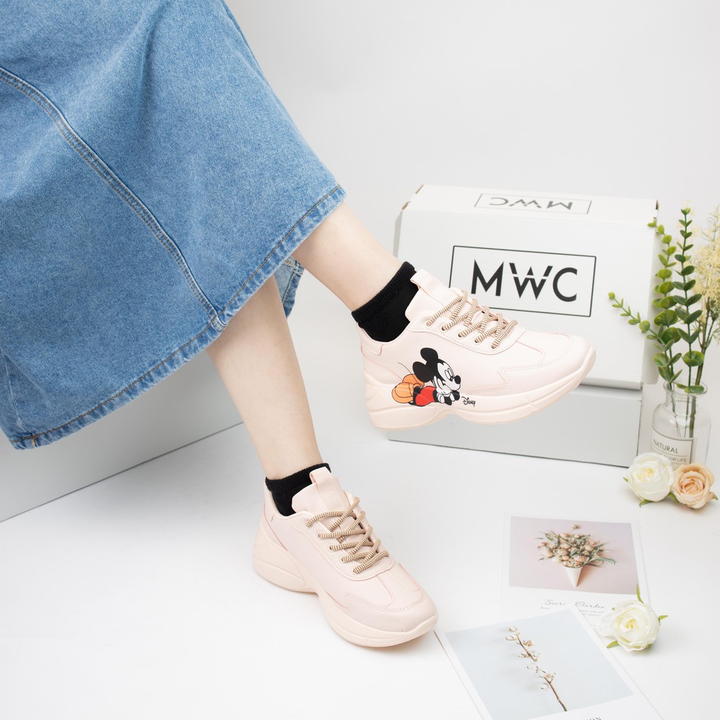 GIÀY THỂ THAO NỮ MWC - GIÀY THỂ THAO ĐẾ CAO - GIÀY THỂ THAO HỌA TIẾT MICKEY - GIÀY THỂ THAO NĂNG ĐỘNG NUTT- 0398
