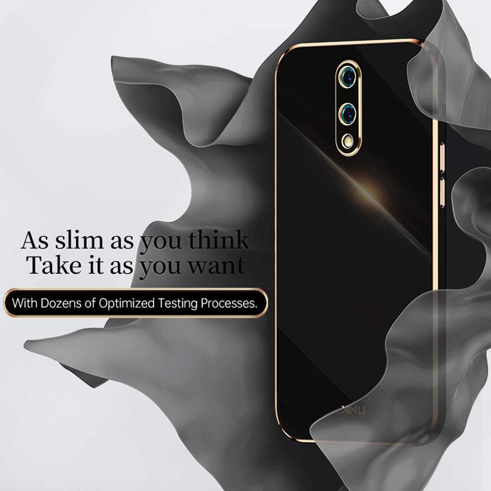 Ốp Điện Thoại TPU Dẻo Mạ Vàng 6D Nhiều Màu Sang Trọng Cho Realme X